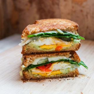 Egg Tomato and Avocado Sandwich