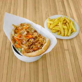 Menú Kebab Con Queso + Patatas + Refresco