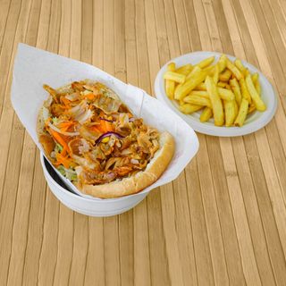 Menú Kebab Con Queso + Patatas + Refresco