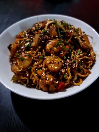 Yakisoba de gambas