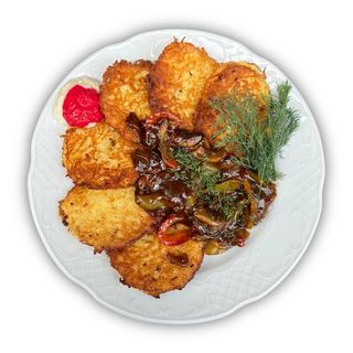 Деруни з грибами та овочами