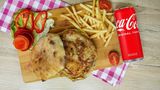 Punjeni pileći batak 350g + pomfrit + Coca-Cola 0.33l