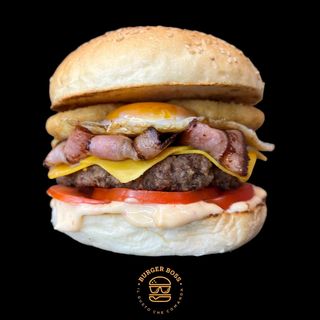 Hamburger di asina El Chapo con patatine e salsa a scelta