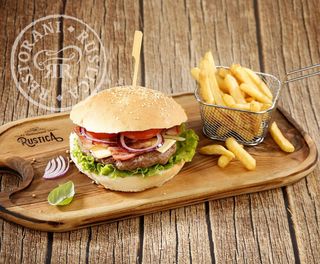 Double trouble burger + pomfrit