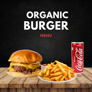Menu Organic Burger + Fries + Drink