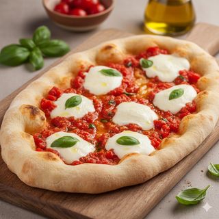 Pinsa con pomodoro e mozzarella