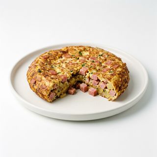 Huevo Torta Con Jamón
