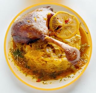 Pulpă de rață pe varză