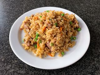 Arroz frito con ternera