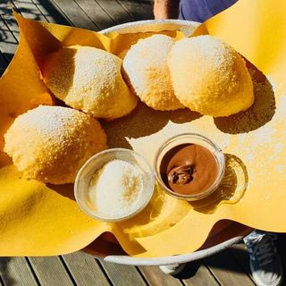 Gnocco con nutella e cocco