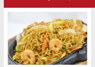 106.Tallarines Chinos Con Gambas A La Plancha