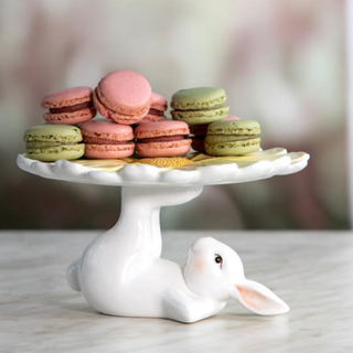 Suport prajituri portelan cu picior iepuras