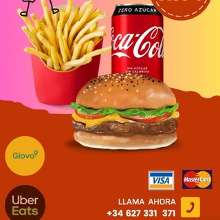 Hamburguesa + Patatas Y Bebida