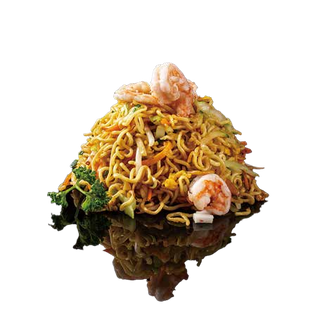 126. Yaki ramen con gamberi e verdure