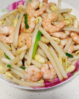 Gamberetti con germogli di soia
