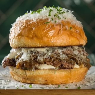 Truffle & pecorino double smash burger