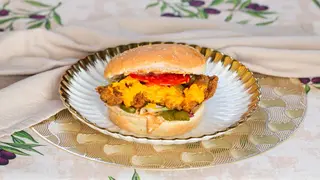 Chick n'cheese burger