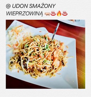 Makaron z wieprzowiną