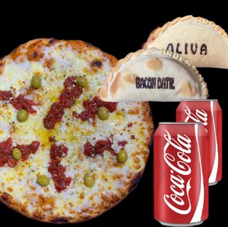 Promoción De 1 Pizza De Hasta 3 Ingredientes + 2 Empanadas Y 2 Latas