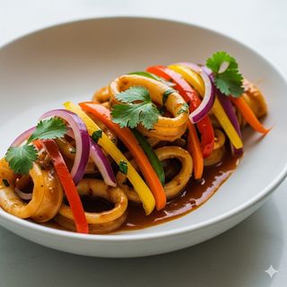 Calamari saltati con salsa thailandese