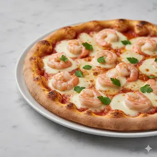 Pizza De gambas y calamar