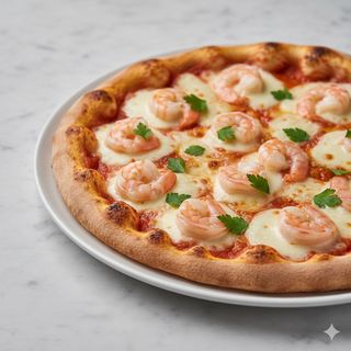 Pizza De gambas y calamar