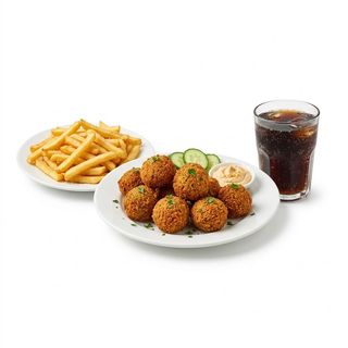 MENU PLATO DE FALAFEL CON BEBIDA Y PATATAS