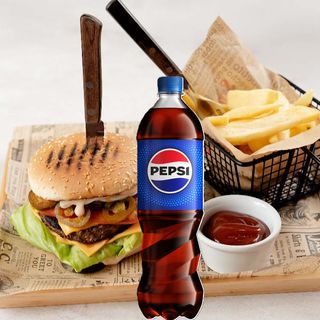 KLASYK z FRYTKAMI+pepsi 0,85 l