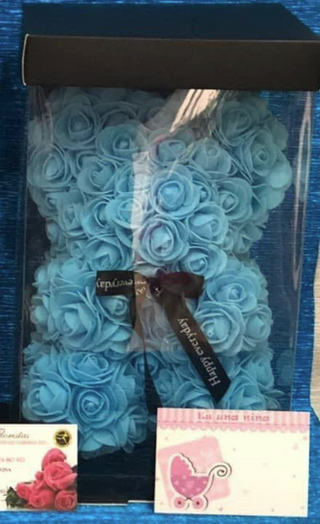 Oso de Flores Azul