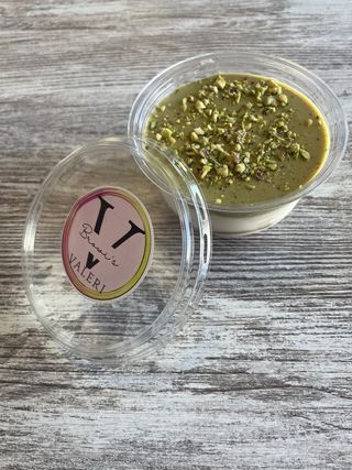 Vasito Cremoso Sabor Chocolate Blanco Y Pistacho