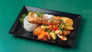 Red Curry Salmon with Rice