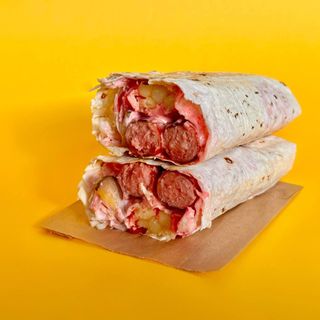 Хот-дог в лаваші с 2ма ковбасками