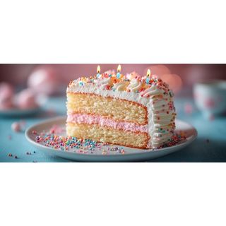 Slice of birthday cake