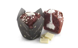 Muffin red velvet con choco blanco