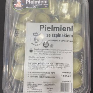 MROZONE PIELMIENI ZE SZPINAKIEM I SEREM 30 szt. !RĘCZNIE ROBIONE! HANDMADE!