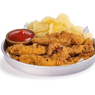 Pollo frito Halal con kétchup