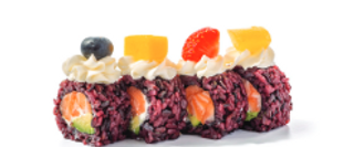 190. Uramaki Venere de Salmón y Fruta (4 Pzs.)