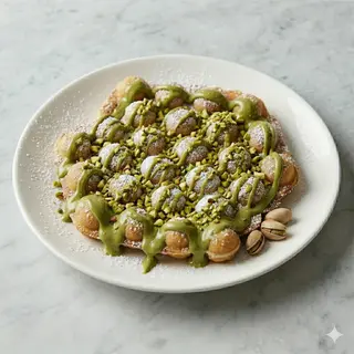 Bubble waffle con pistacchio di Sicilia