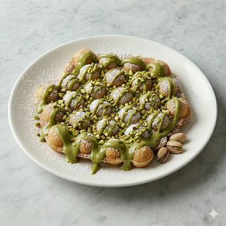 Bubble waffle con pistacchio di Sicilia