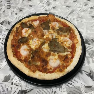 Pizza De Setas Y Gambas (Familiar)