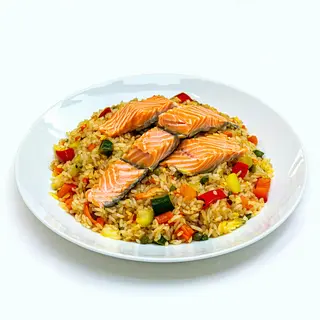 Arroz Con Salmón Y Verdura