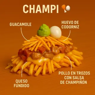 Salchipapa champi