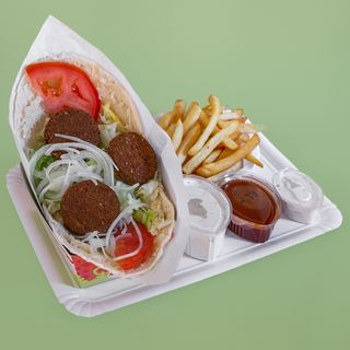 Menú Falafel en pan pita o rollo