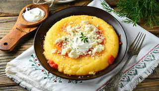 Mamaliguta cu branza si smantana