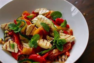 Grilled Halloumi And Peppers