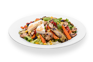 Салата Печени зеленчуци BBQ със сирене Халуми