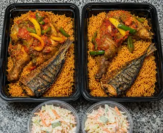 Treat PackageJollof Rice, Fried Rice, Chicken cut, Fish cut
