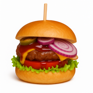 CHEESEBURGER CU CARTOFI PROASPETI PRAJITI (NECONGELATI)