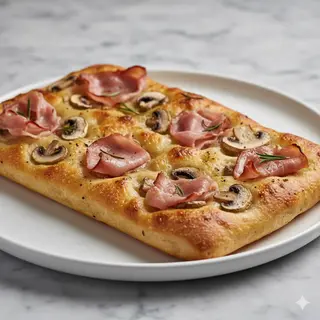 Focaccia Jamon york y Setas