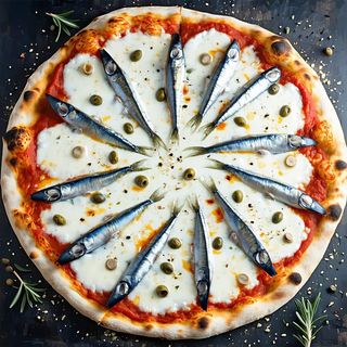 Margharita z sardynkami bardzo duża